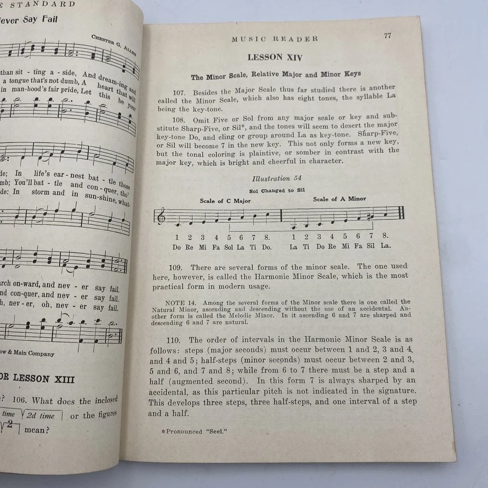 Antique The Standard Music Reader by J.H. Hall Round Note Edition‎ 1926